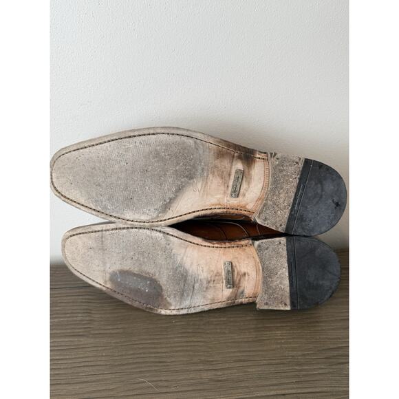 Salvatore Ferragamo Tramezza Welted Mens Tan Wingtip Derby Shoes 12 D - Picture 5 of 6